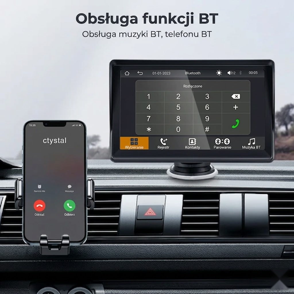Mobilny ekran 7" do samochodu – plug & play