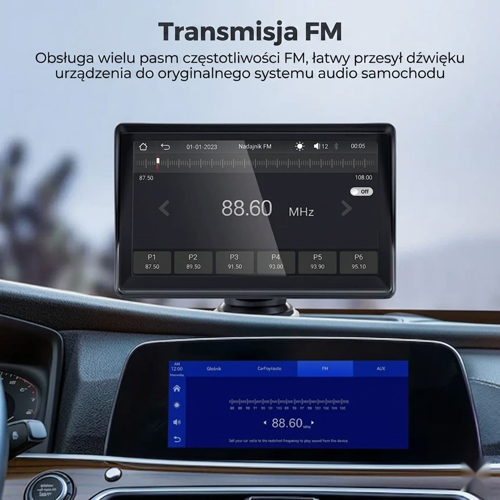 Mobilny ekran 7" do samochodu – plug & play
